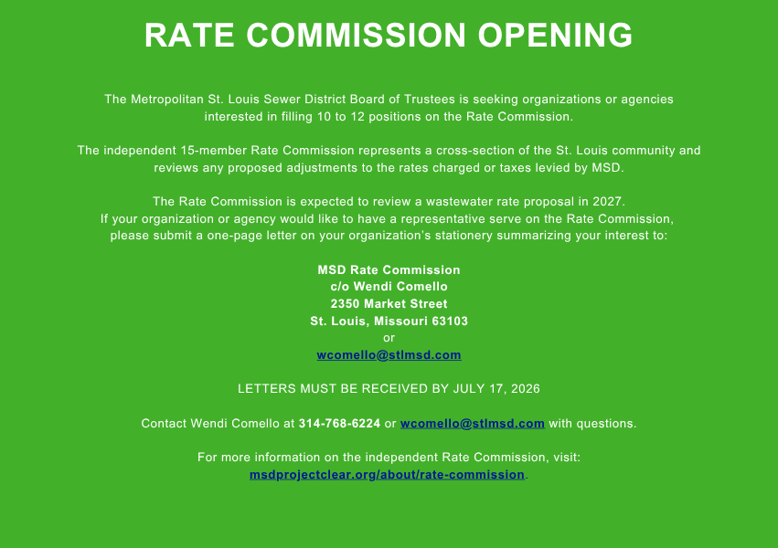 Rate Commission Opening Rate Commission opening. Applications due by July 17, 2026